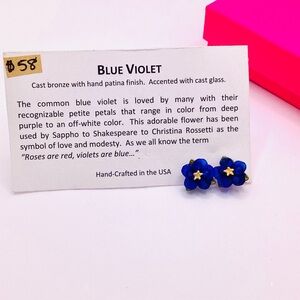 Michael Michaud Blue Violet Floral Earrings